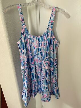 Lilly Pulitzer Pink, Blue & White Abstract Tank Dress
